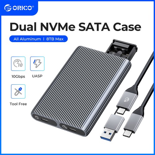 Orico dual slot nvme - slot, case