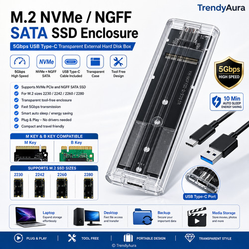 Nvme sata ssd enclosure - sata,