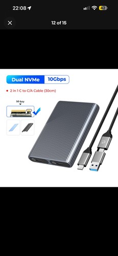 Orico dual slot - m.2, nvme
